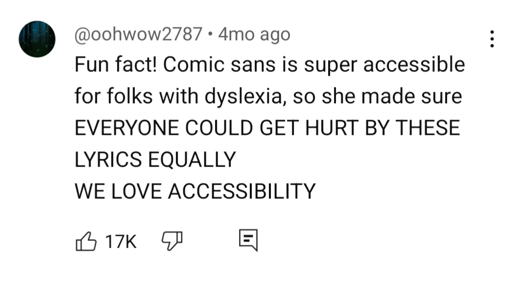 comic sans accessibility